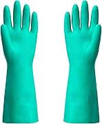 ThxToms Chemical Resistant Nitrile Gloves, Resist Household Acid, Alkali, Solvent and Oil, Latex Rubber Free, 1 Pair Medium