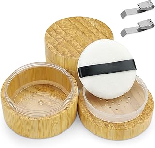 Paquete de 2 recipientes de bambú para polvo ...