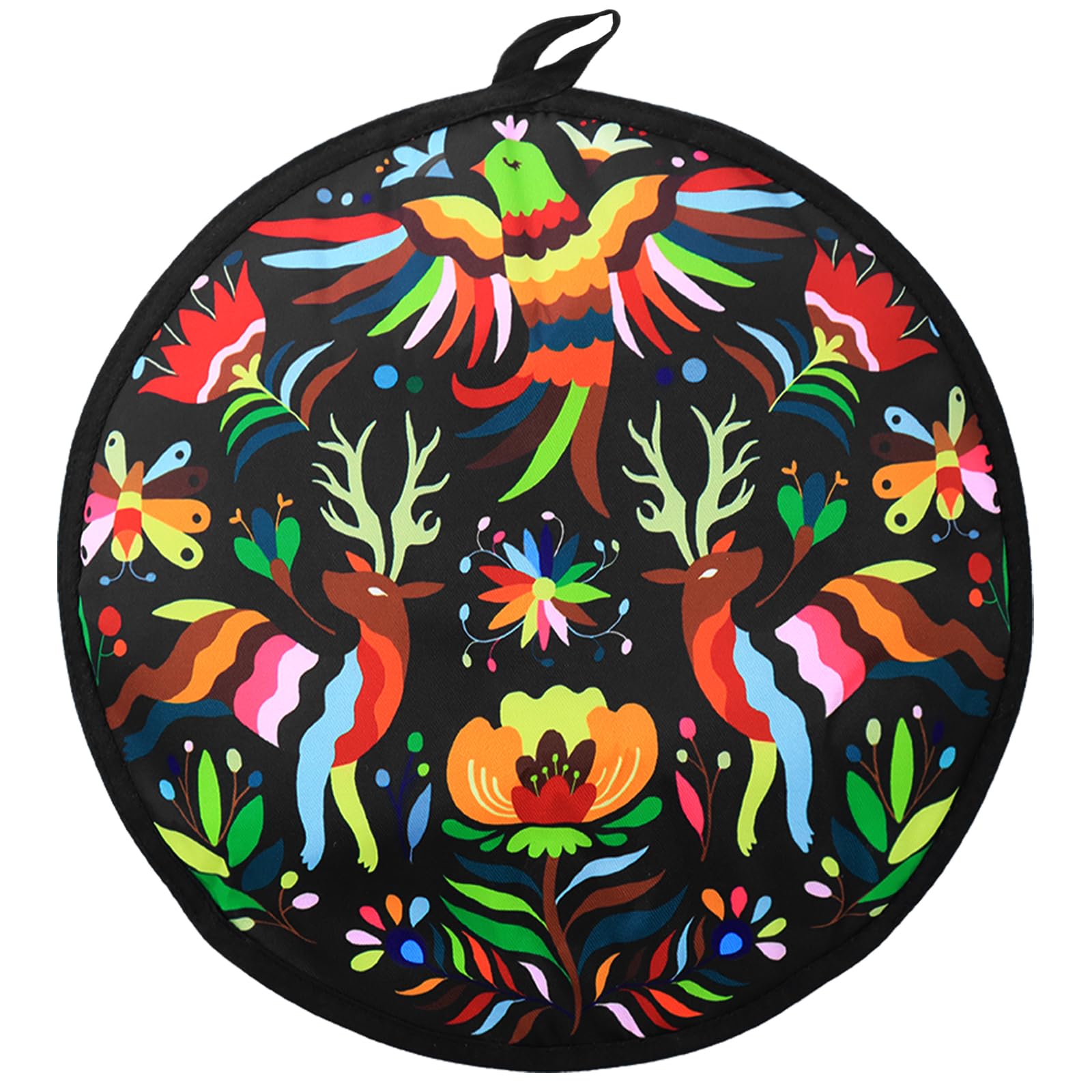 AUVCAS Tortilla Warmer Pouch 12 Inch Insulated & Microwaveable Fabric Tortilla Keeper Holder Keeps Warm for Corn Flour Taco Pizza Bread up to One Hour,Black