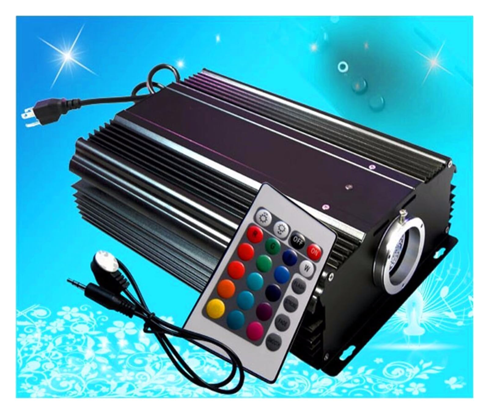 Lampa światłowodowa 24 klawisze IR 120W LED RGB światłowód sterownik silnika z pilotem, dotykowy efekt oświetlenie sufitowe