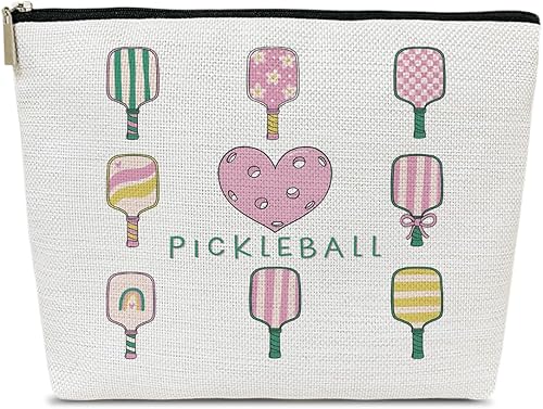 Bolsa de maquillaje para regalos de pickleball, accesorios de pickleball para mujeres, regalos de cumpleaños para niñas, mejores amigas, hermana,