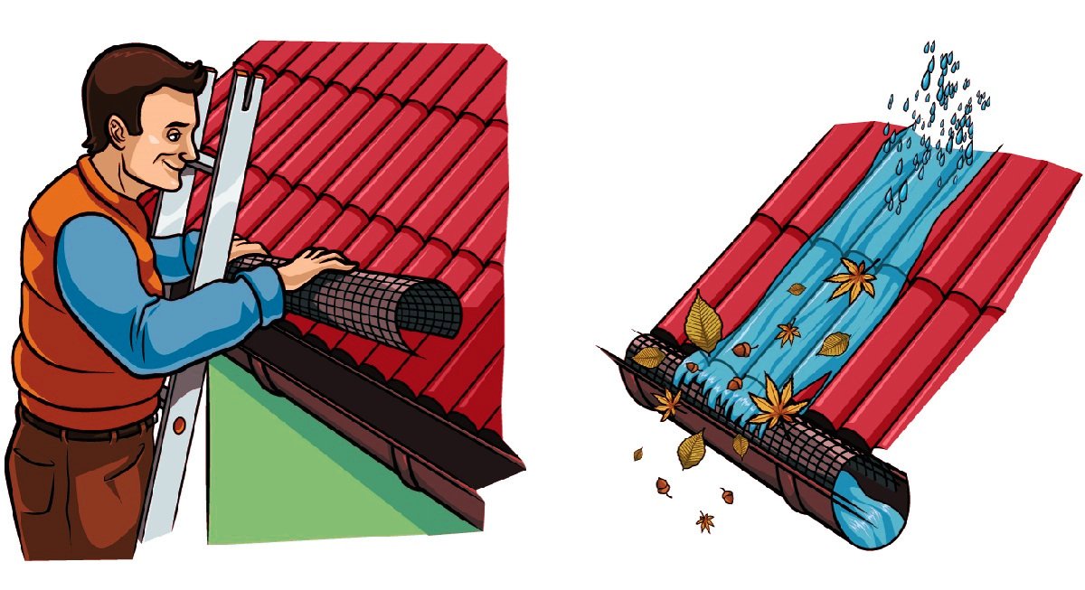 Laubschutzgitter für Dachrinnen Laubstopp 1m lang 100mm-125mm braun 10 Stück