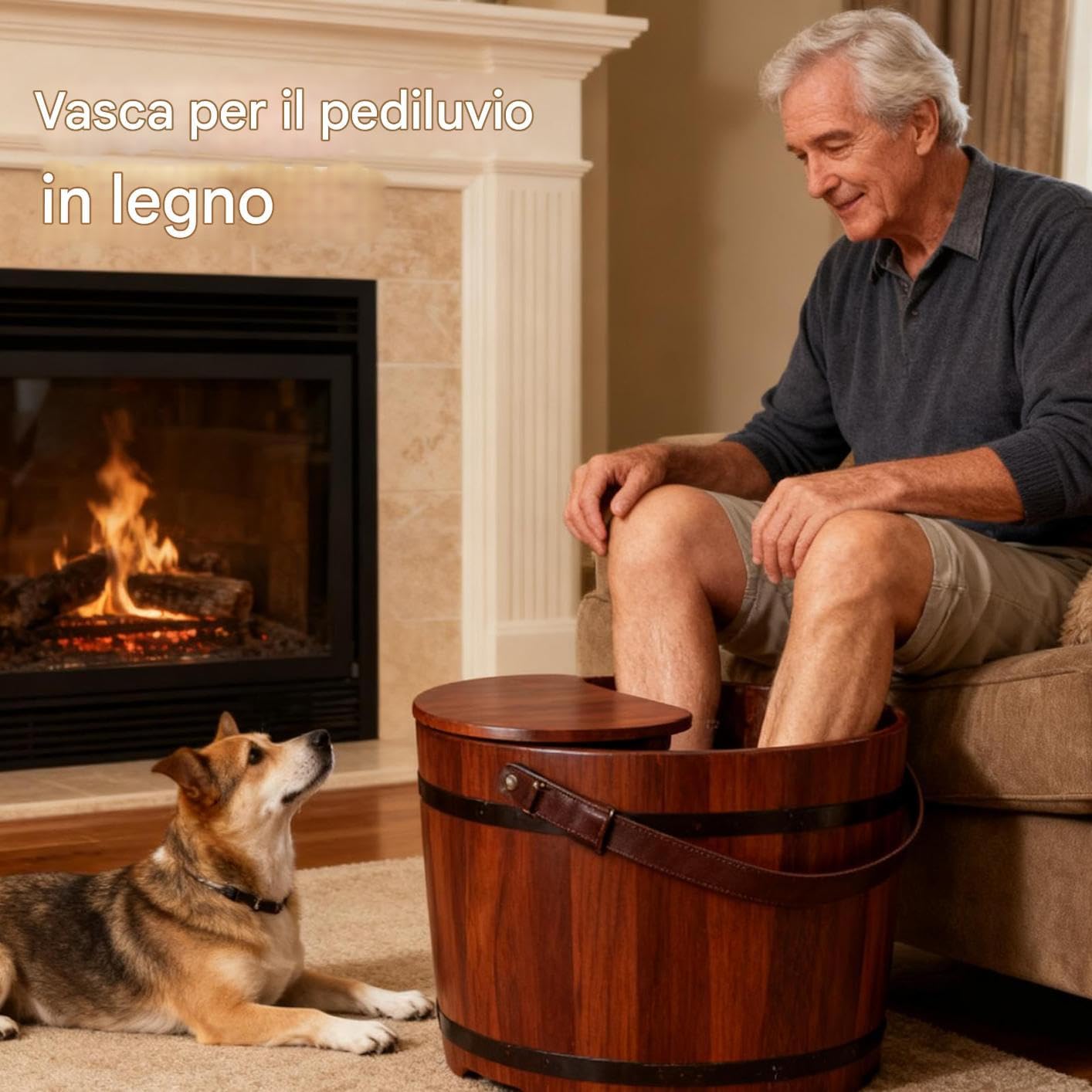 Bacino per Ammollo Piedi Massaggio Estetico | Secchio Ammollo Piedi in Legno Per Spa Casa Bagno Camera Da Studenti Appartamento Lavaggio Mani Sauna Biancheria