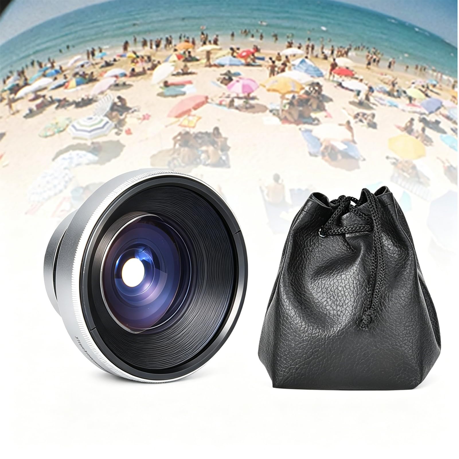 Argento Forte applicabilità 37mm 0.25X Super Fisheye Lente aggiuntiva per obiettivi per fotocamera calibro 37mm Obiettivo fotografico per fotocamera, è per obiettivo per