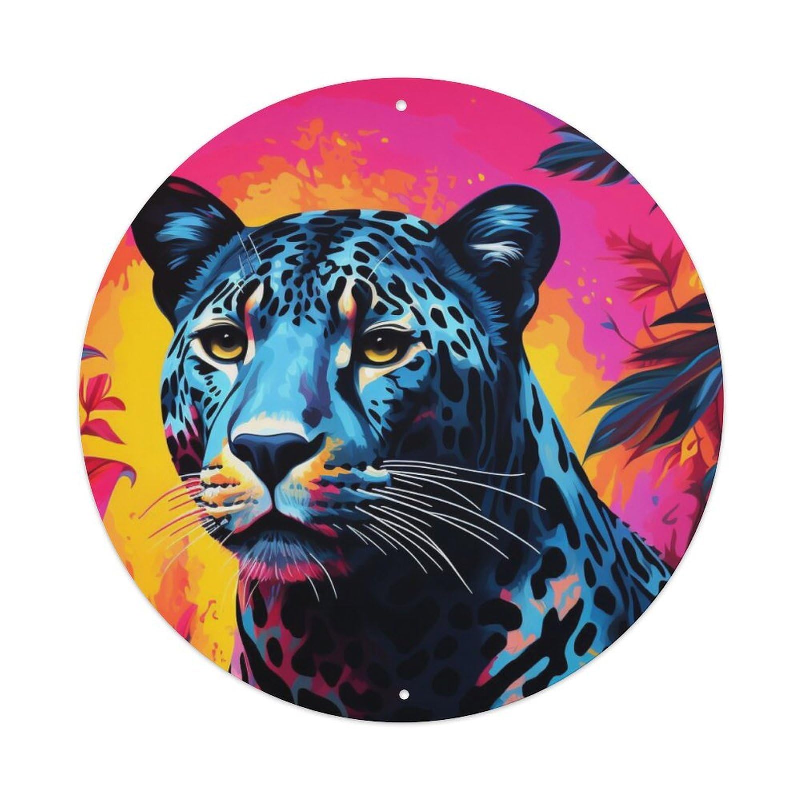 Leopard in The Jungle Animal Artwork Metal Tin Sign