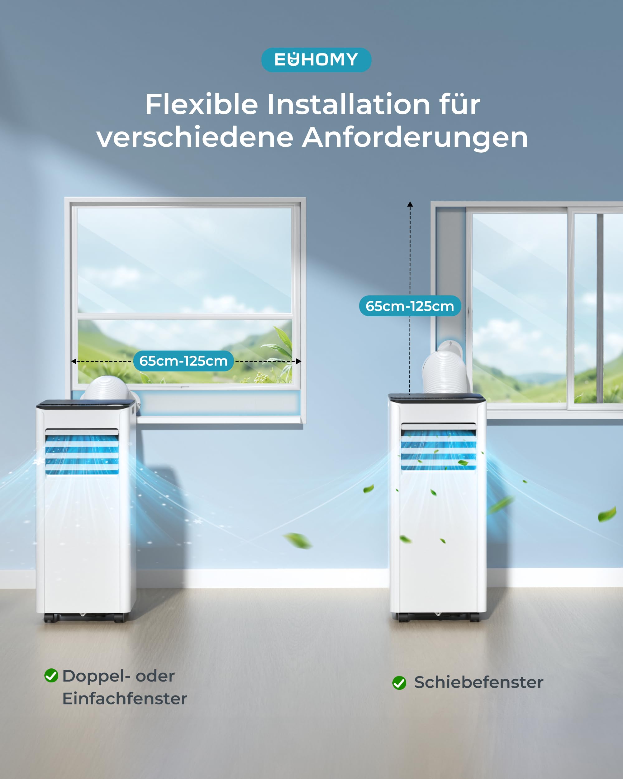 Euhomy Mobile Klimaanlage 9000 BTU mit Abluftschlauch – Bild 5