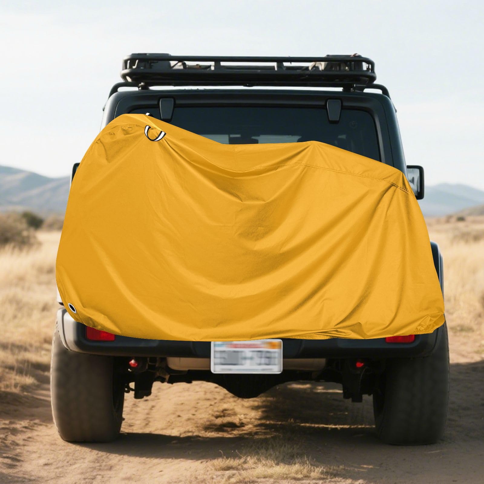 Housse de vélo imperméable orange uni jaune uni avec trous de verrouillage pour intérieur ou extérieur - Convient à la plupart des funda para bicicleta imperméable