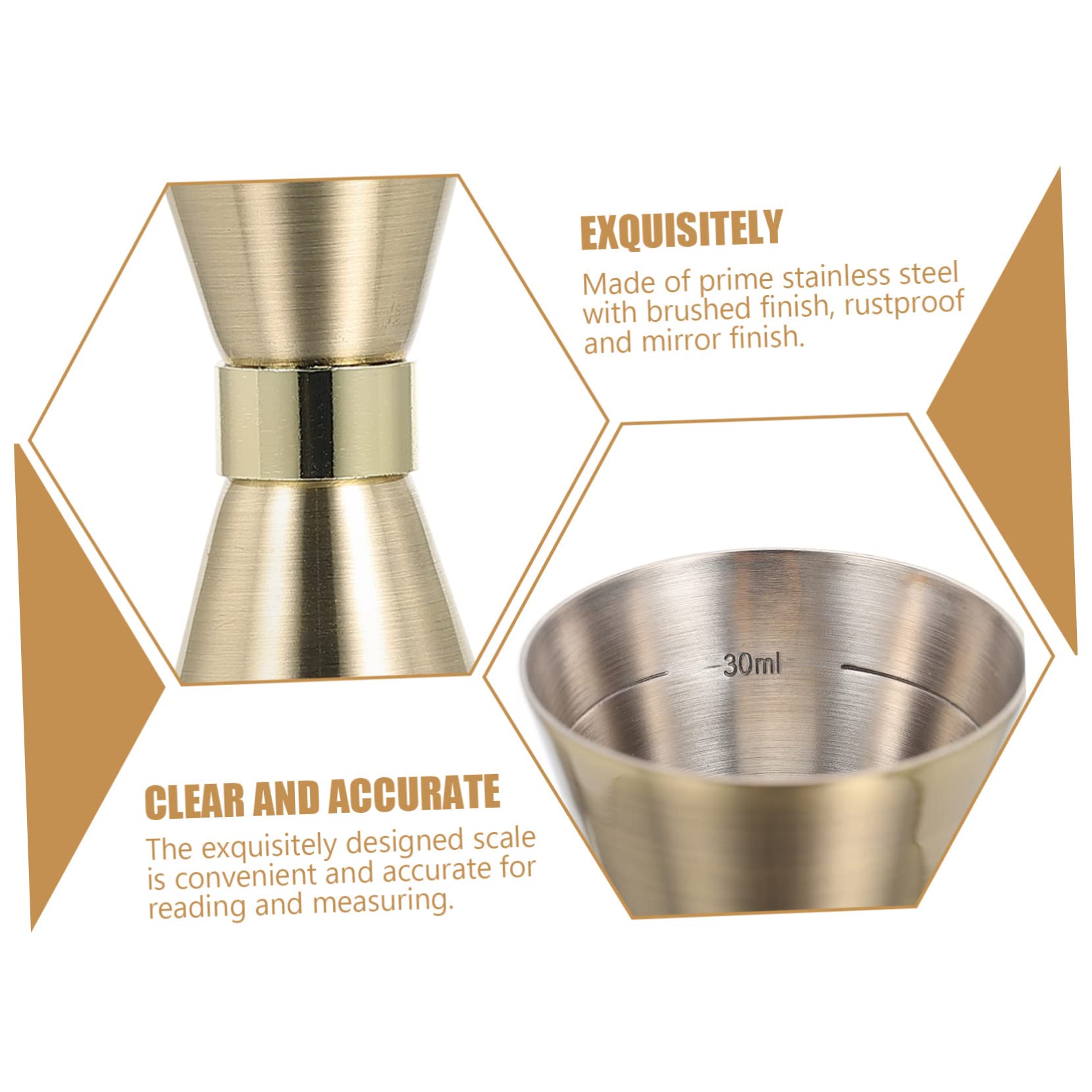 Cabilock Lot De 2 Doseurs À Cocktail En Acier Inoxydable Double Once Pour Barman Appareil De Mesure Précis Pour La Maison Et Le Bar