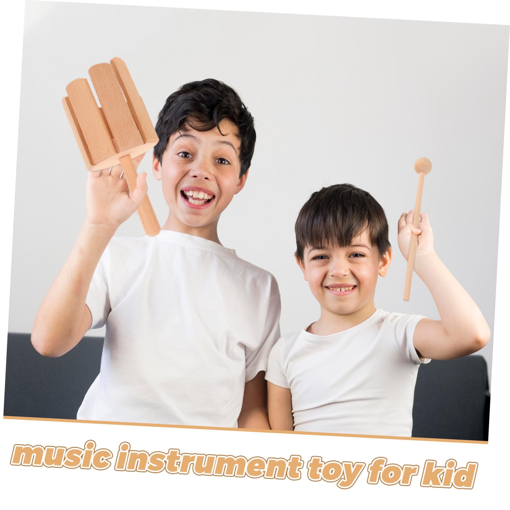 Instrumento de Percusión de Madera 2 Piezas, Beige