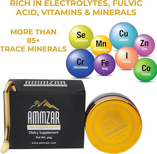 Miniatura 7 de Ammzar Shilajit Shilajit pura resina de grado dorado, Shilajit pura del Himalaya orgánica y 100% natural para hombres y mujeres para energía,