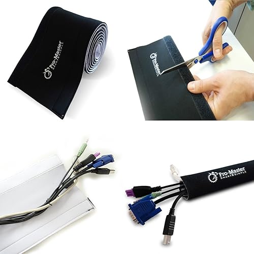 Miniatura 8 de Funda de gestión de cables de 120 pulgadas, el mejor organizador de cables para TV en la pared, computadora, oficina, bricolaje, ajustable,