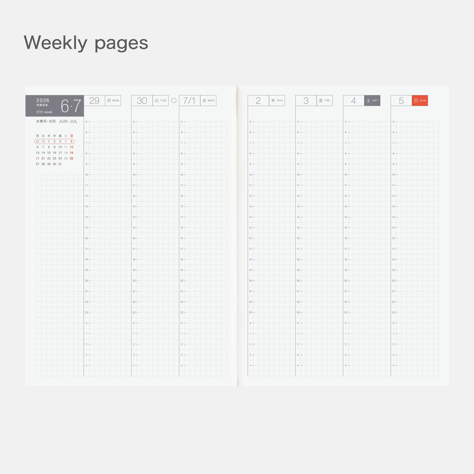 Hobonichi Techo 2026 Cousin Avec Books A5, Daily, 6-month x 2-Book Set (Jan Start), Japanese, Planner - Image 3