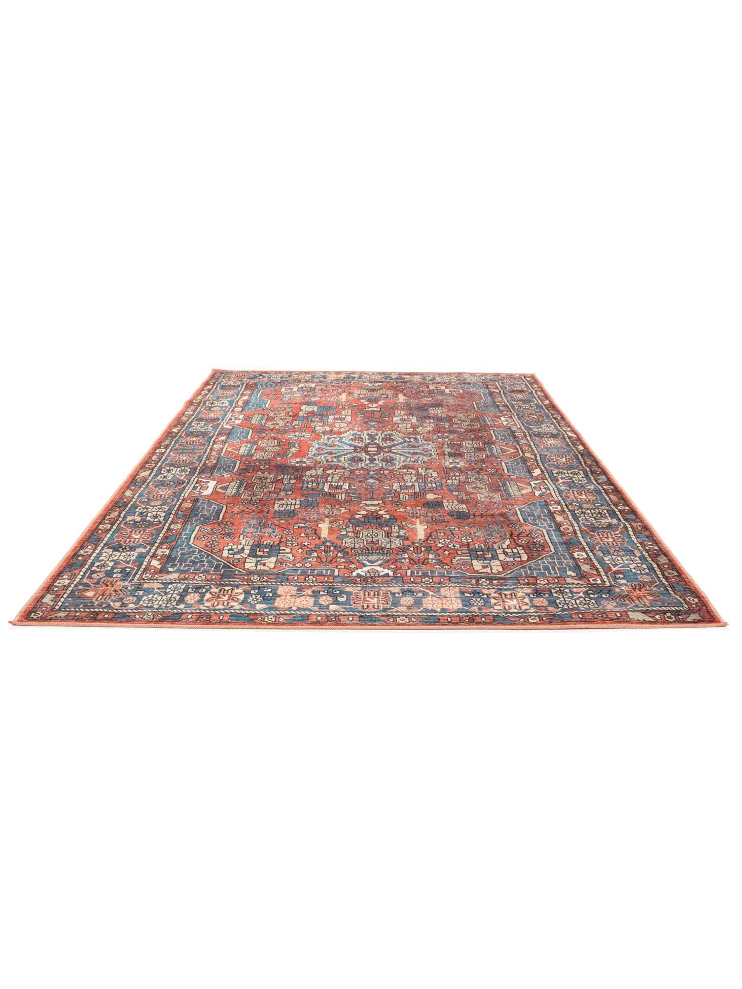 RugVista Galaxy Oriental, Dywan, Orientalne, 120 x 180 cm, Prostokąt, Niski, Pokój dzienny, Sypialnia, Kuchnia, Prać w pralce, Rdzawy/Niebieski