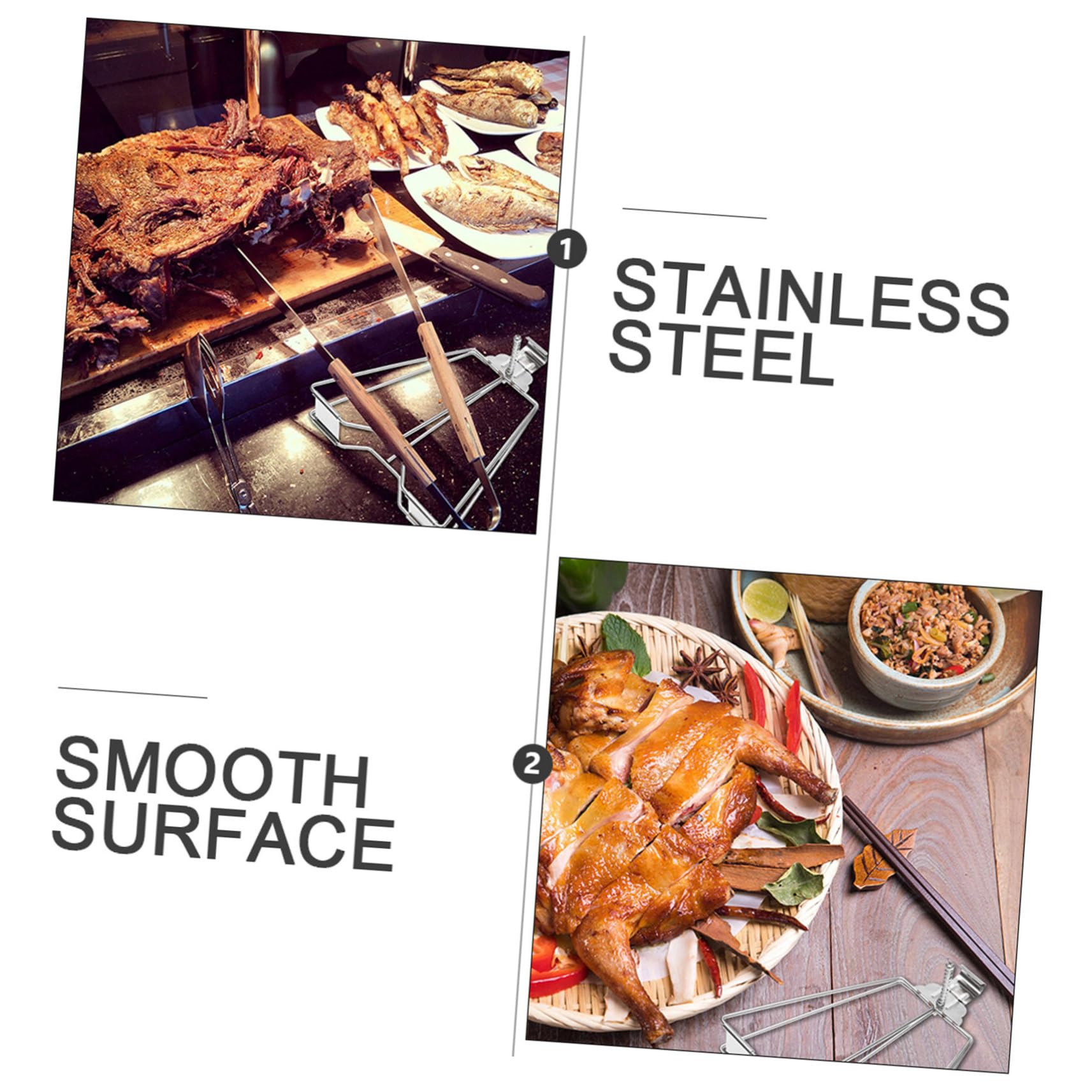 KONTONTY 2pcs Roast Duck Clips Grilling Basket Bbq Clip Barbecue Tool for Family