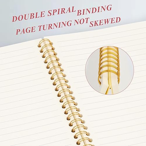 Miniatura 3 de Colorlife Cuaderno de espiral A5, paquete de 4 cuadernos de tapa dura de 8.25 x 5.75 pulgadas, cuaderno rayado a rayas, 80 hojas320 páginas para