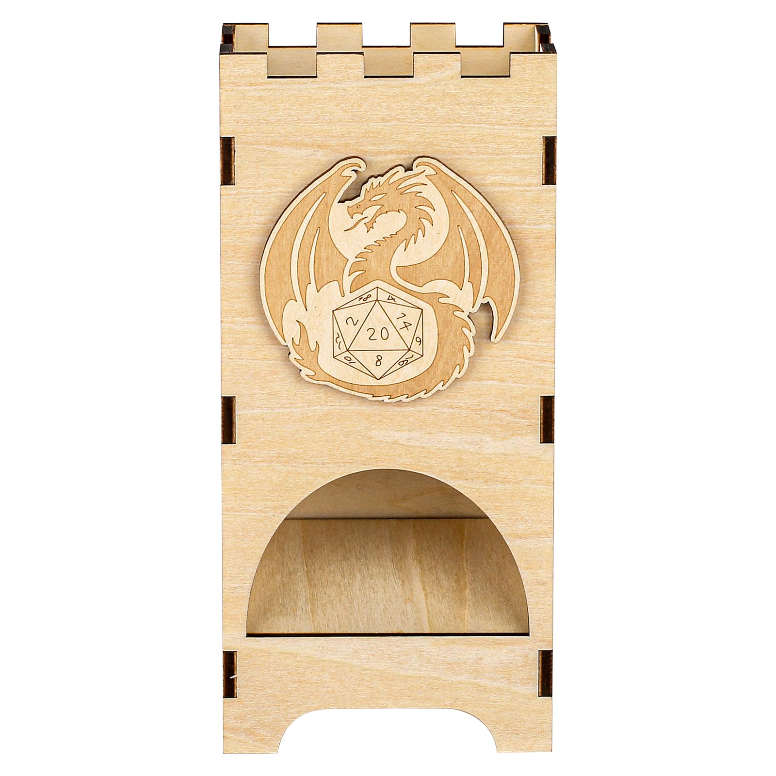 Torre lancia dadi trasportabile, D&D Legno Drago Volante Vassoio per Dadi, giochi in scatola, Accessori per giochi di ruolo, Regali per giocatori di fantasy (Dadi non inclusi)
