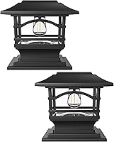 Davinci Lighting Edison Solar Post Cap Lights for 4x4 5x5 6x6 Posts - Bright 30 Lumen LED, Slate Black 2 Pack