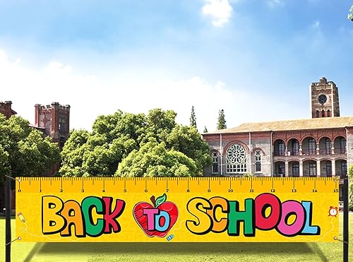 Miniatura 2 de Nepnuser Cartel de valla de regreso a clases, para niños, estudiantes, primer día de escuela, decoración de fiesta de bienvenida, letrero grande