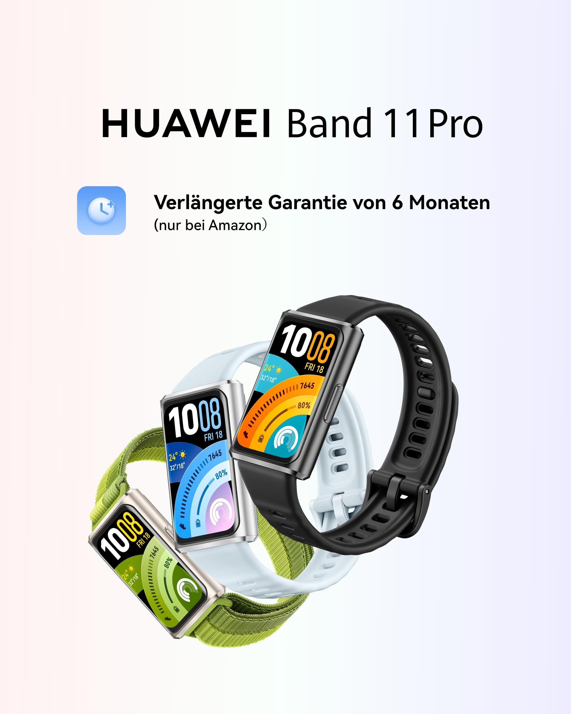 HUAWEI Band 11 Pro Smartwatch, Autonomes GPS Fitness Tracker, 1,62″ AMOLED 2000 Nits, Herzfrequenz- & Schlaftracking, SpO2, 5 ATM, Legierungsgehäuse, Schwarz