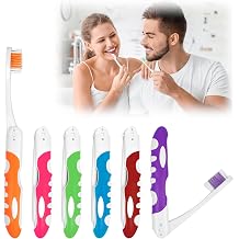 6PCS Travel Toothbrush, Folding Toothbrush, Portable Soft Small Foldable Toothbrushes for Adults & Children for Travel Camping Hiking, Multicolor