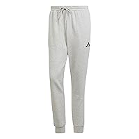 adidas Uomo Essentials FEELCOZY Fleece Pant, Medium Grey Heather/Black