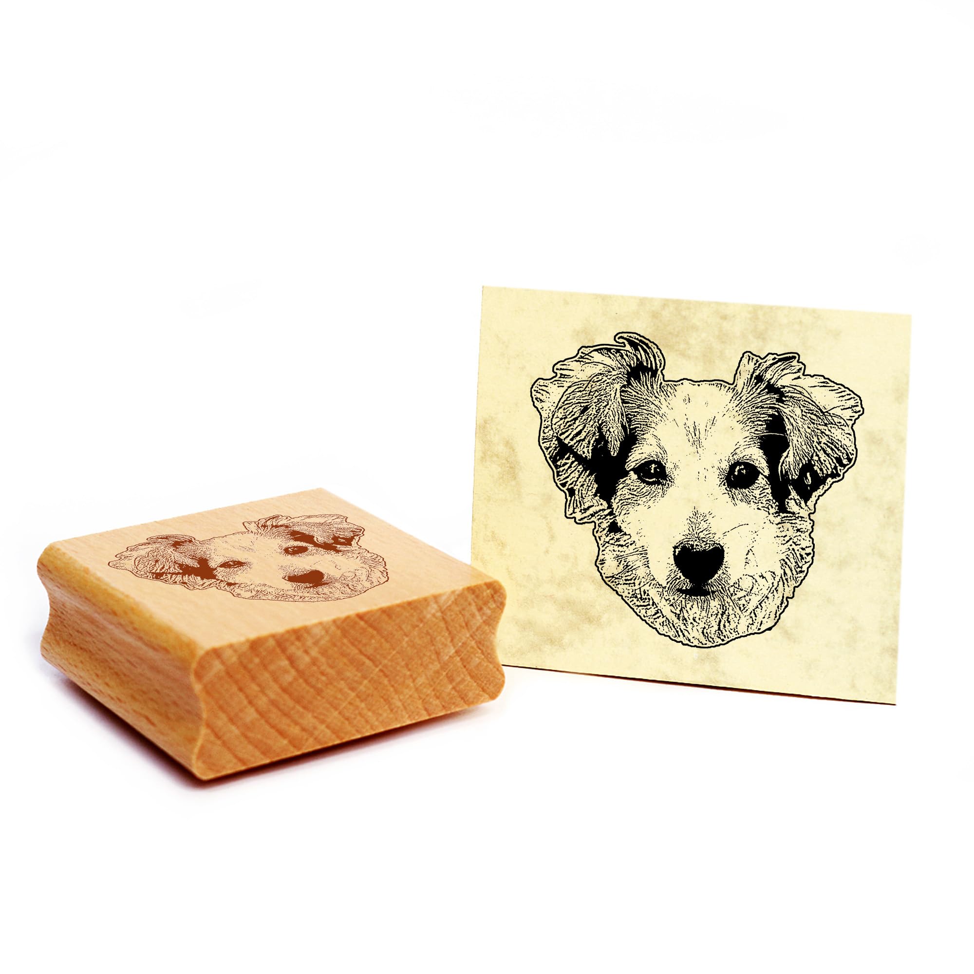 Dekolando Motif Stamp Alopekis Kokoni Dog Wooden Stamp 48 x 45 mm — image 1