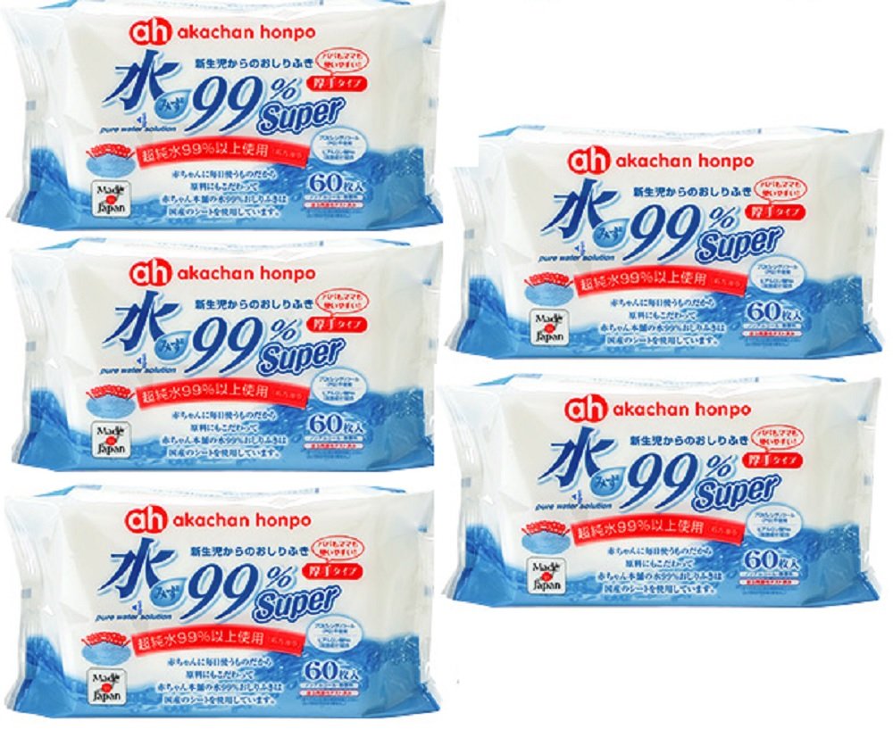 Amazon.co.jp: Super 新生児からのおしりふき 60枚×5個 厚手
