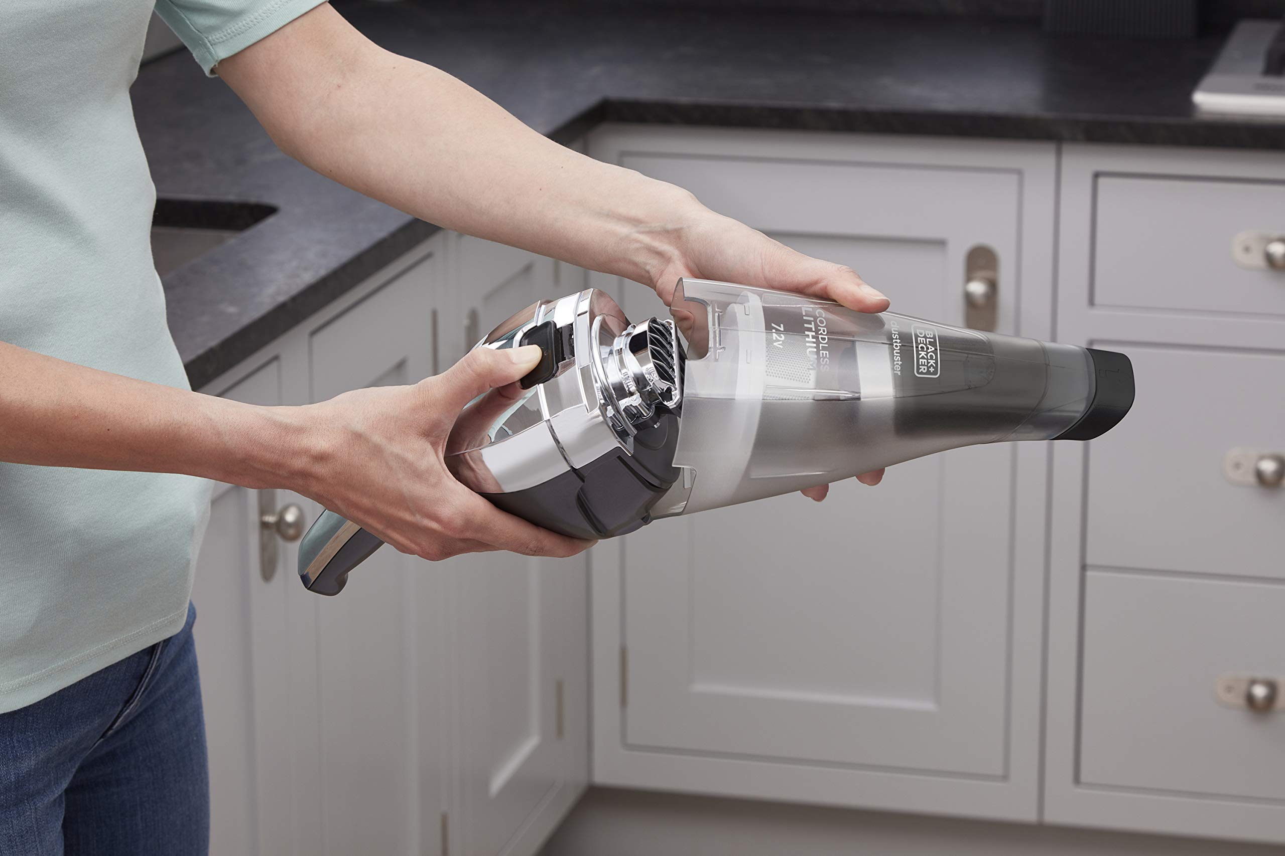 Black & Decker, Odkurzacz bezprzewodowy ręczny samochodowy Dustbuster, litowy 14.4 Wh / 7.2CV, NVC220WC