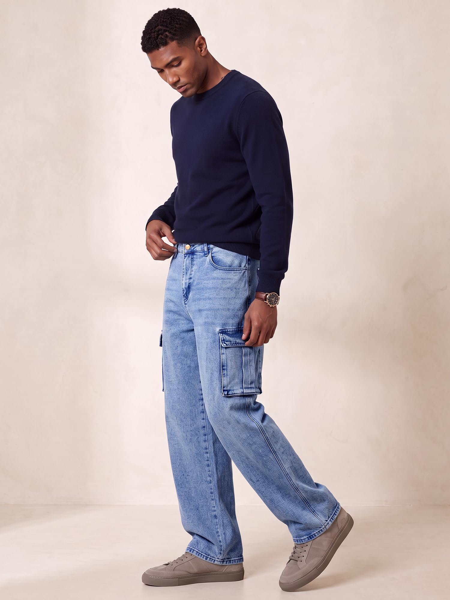 JMIERR Jeans Herren Baggy Cargohose Y2K Streetwear Jeans Hosen