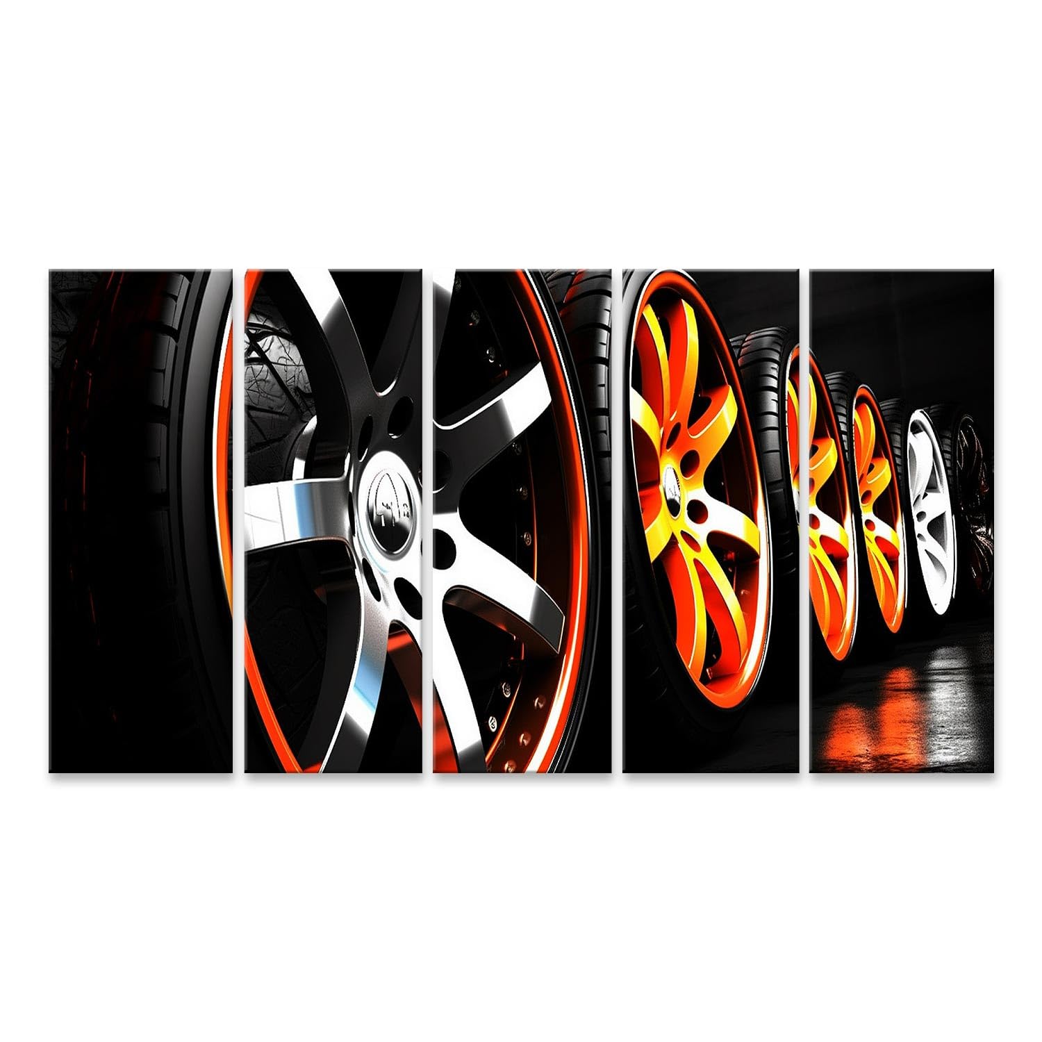 Poster voiture jantes sport et tableau sur toile pour décoration murale