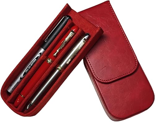 3Slots - Estuche organizador de cuero para pluma estilográfica, hecho a mano, con estampado de caballo loco vintage, funda protectora para 3Slots - Estuche organizador de cuero para pluma estilográfica, hecho a mano, con estampado de caballo loco vintage, funda protectora para