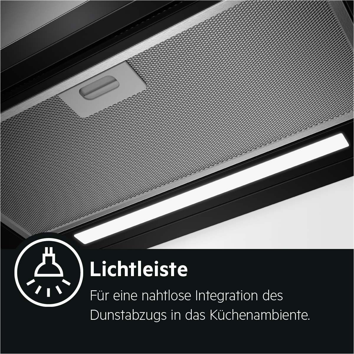 AEG DPE5660B Flachschirm-Dunstabzugshaube 600 m³/h Abluft Umluft LED-Beleuchtung Schwarz