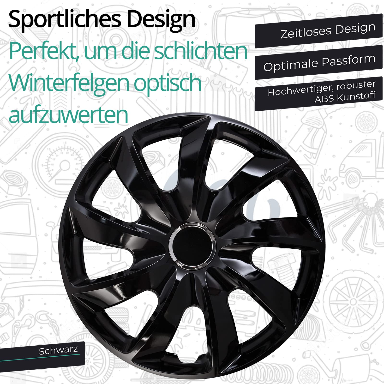 Radzierblende STIG schwarz 17 Zoll 4er Set