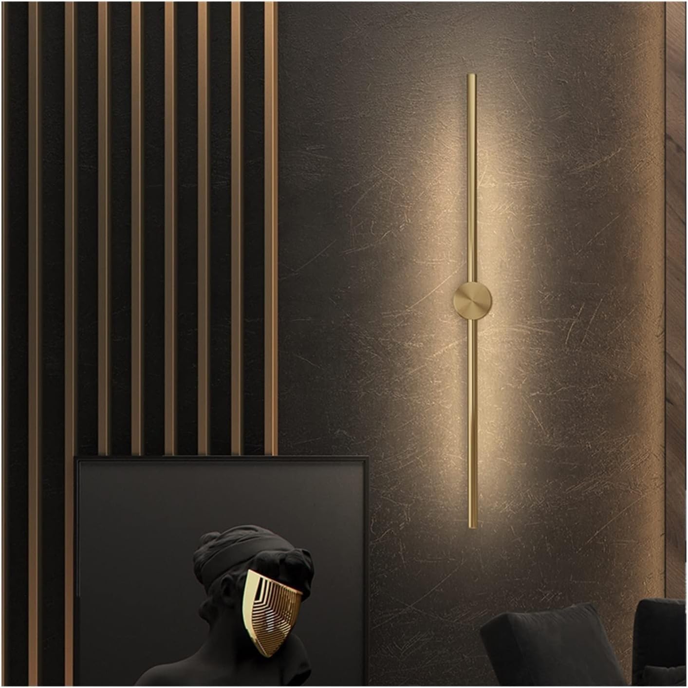 JKJZSALJ Copper Wall Lamp Mirror Front Led Sconce Light Compatible With Living Room Restroom Bedroom,L1040H100Mm,L1040h100mm