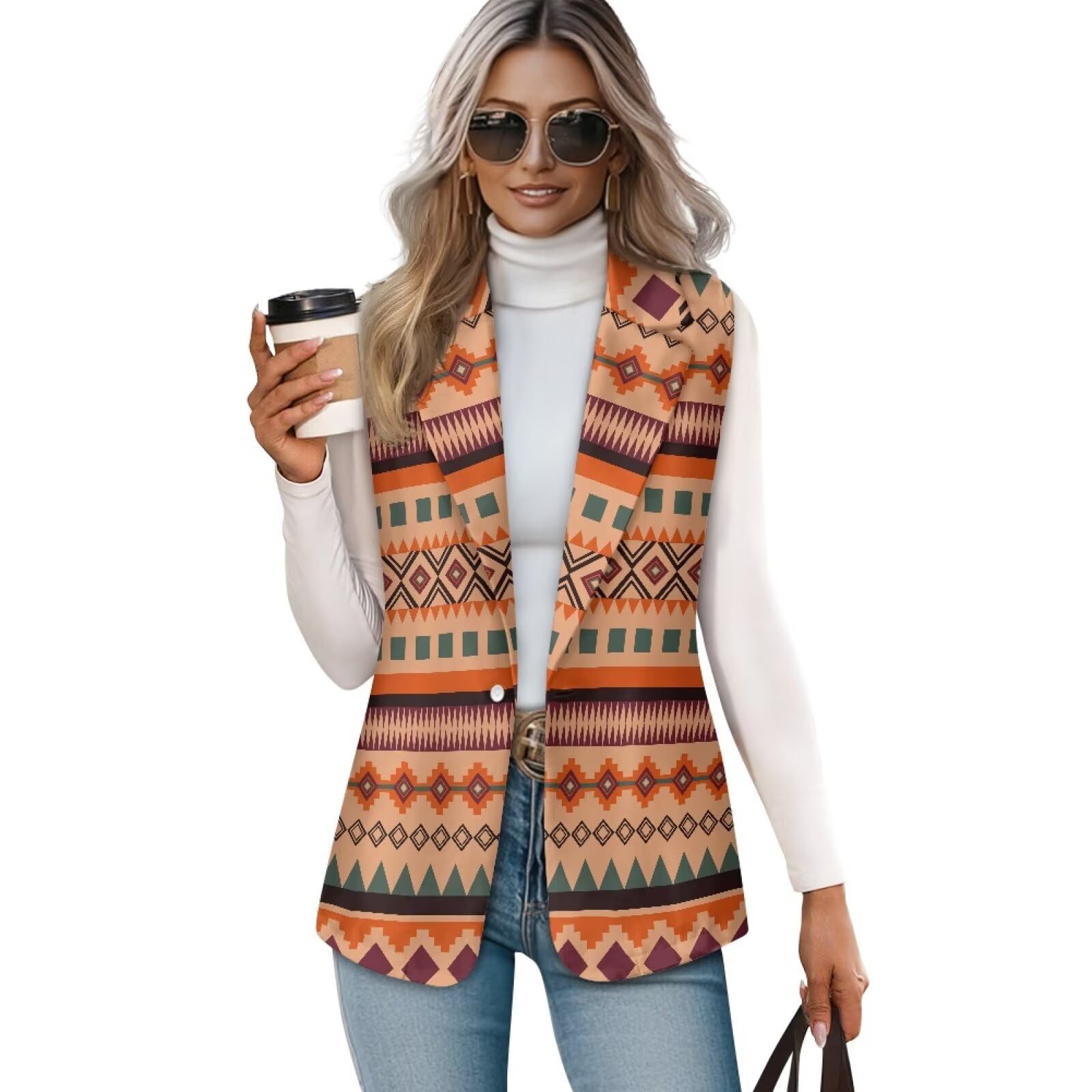 Womens Casual Vest Tops Sleeveless Blazer Suit Lightweight Work Office Outerwear Waistcoat