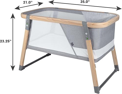 Miniatura 3 de Boppy Cuna portátil para bebé - Cuna de viaje ligera, baja, plegable con lados de malla, antivuelco, 2 fundas de colchón ajustadas personalizadas y