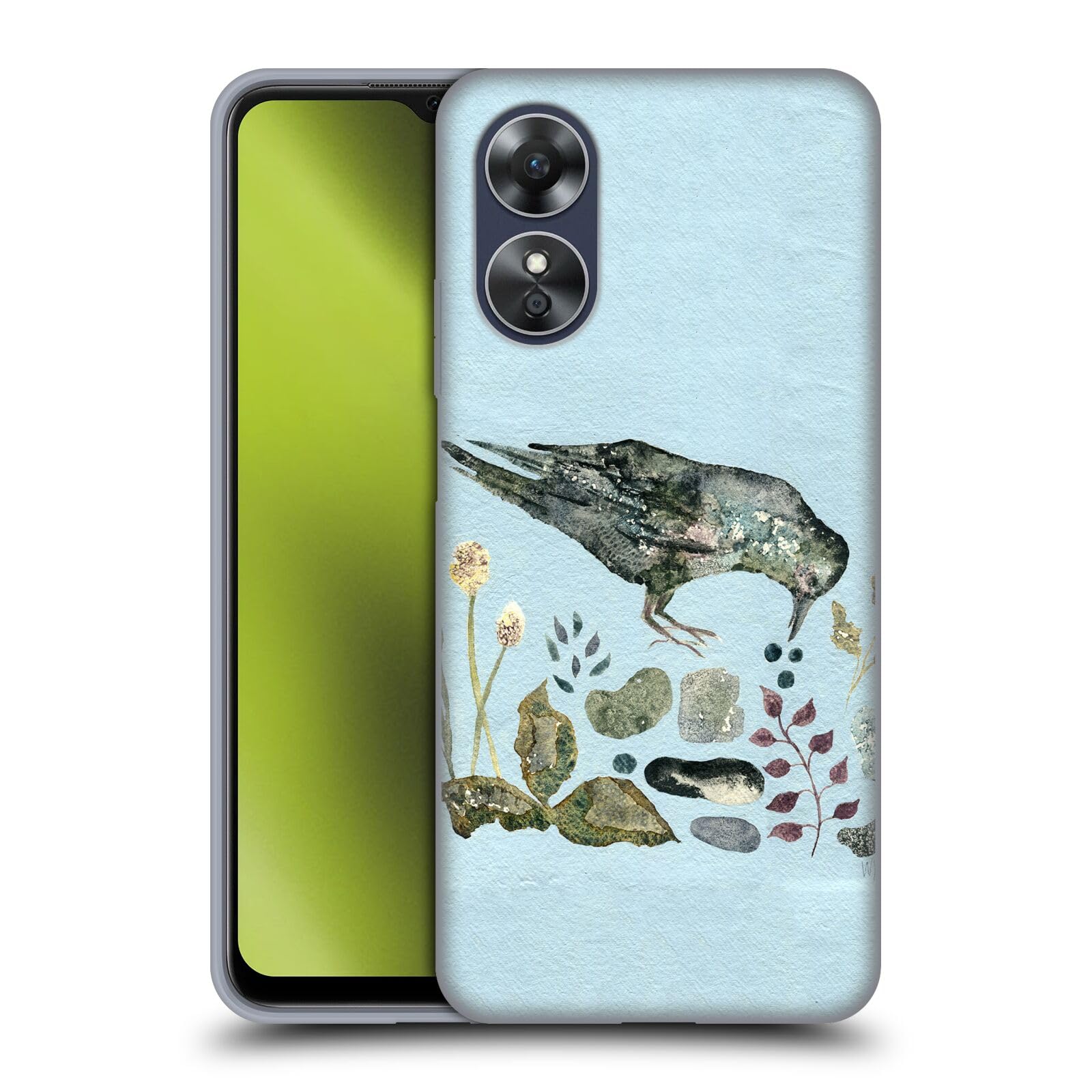 Head Case DesignsOfficially Licensed Wyanne Fallen Blueberries Birds Soft Gel Case Compatible with Oppo A17