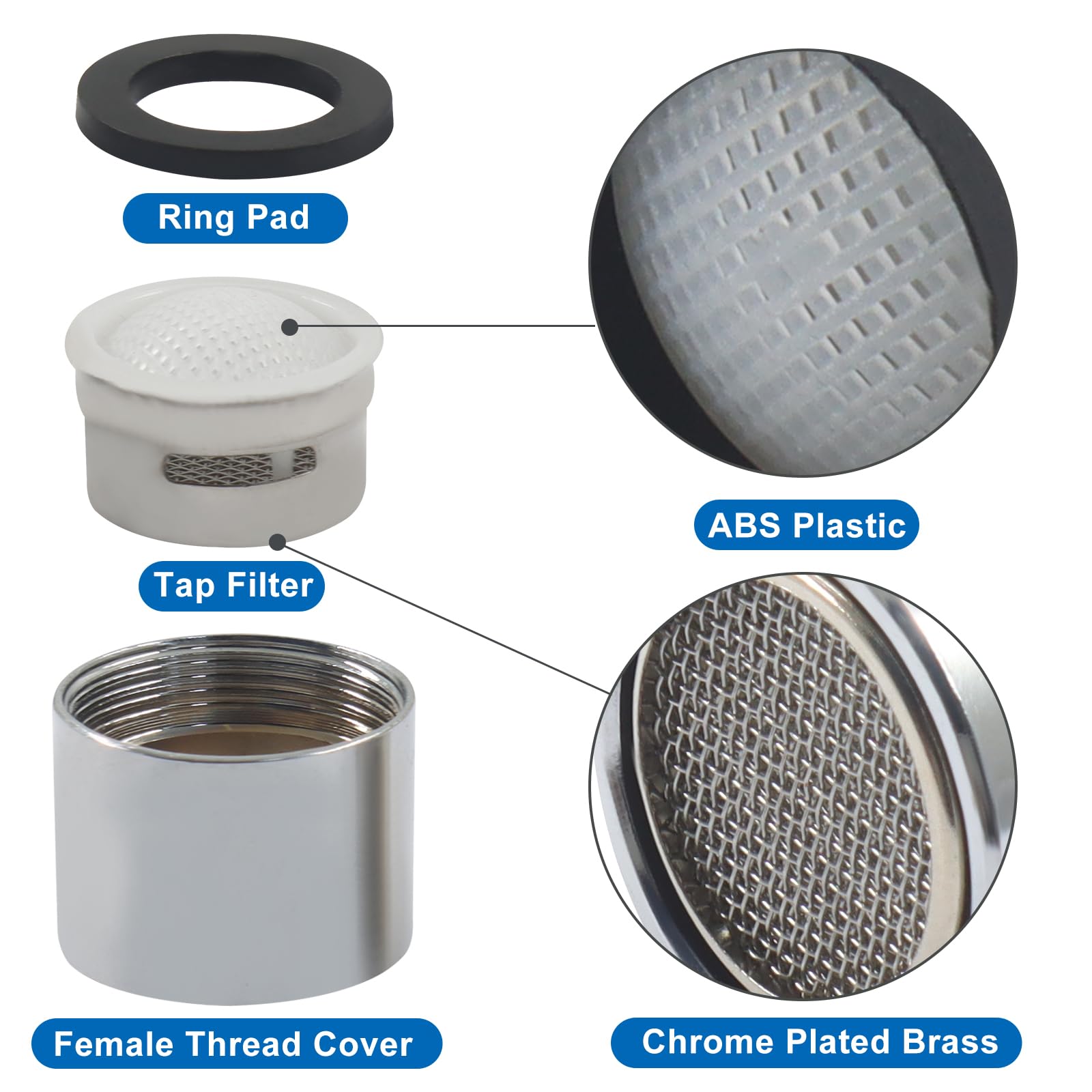 Faucet Aerators - 4 Pack Brass Replacement -4
