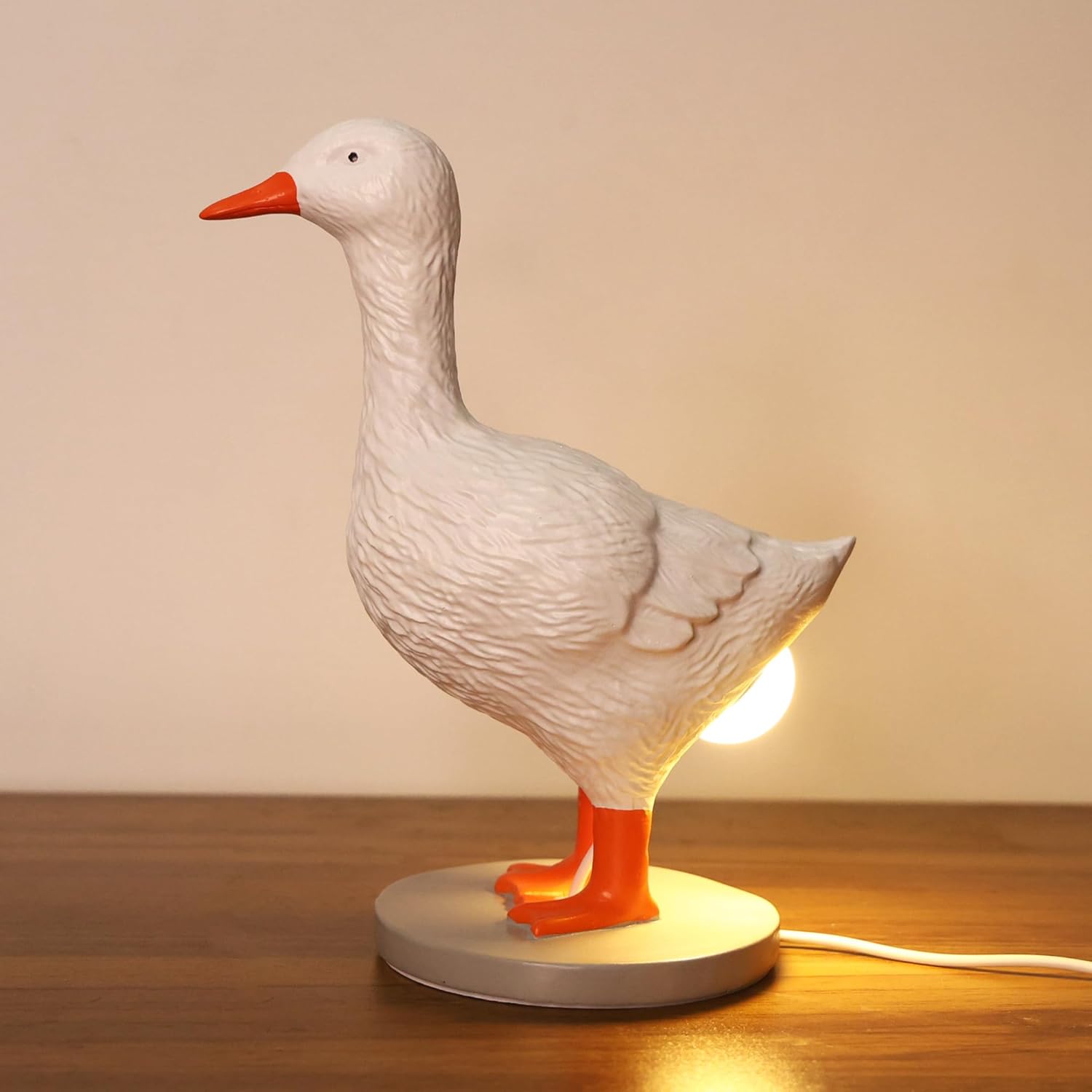 Ammonite Duck Egg Lamp,3D Laying Egg Light, Funny Resin Night Light Lifelike LED Egg Lamp, with USB, Warm Light Table Lamp,Easter Christmas Birthday Gift
