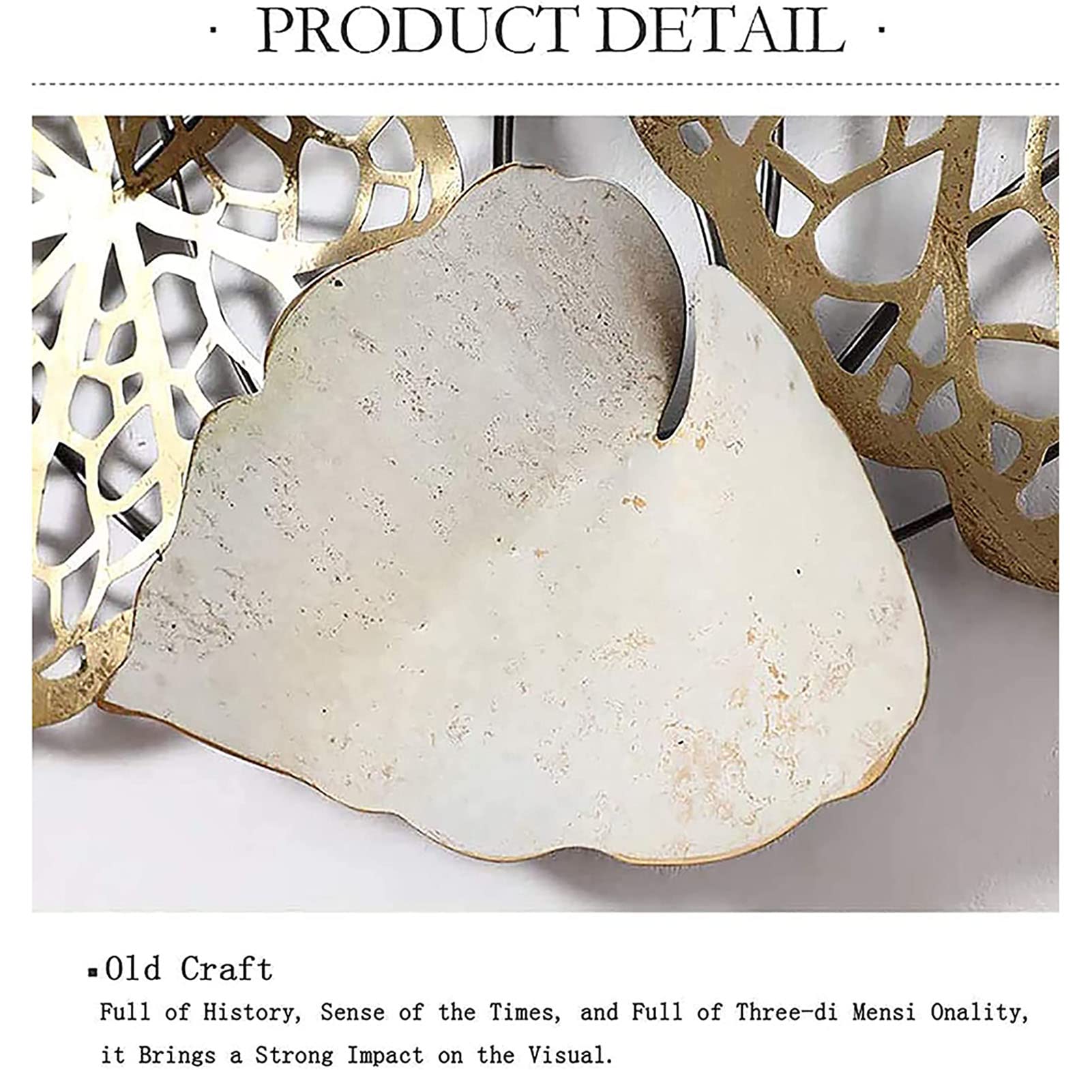 Dekoracja ścienna Nowoczesna rzeźba ścienna 3D Metalowy liść Wall Art Decor, Dekoracje ścienne z kutego żelaza, Metalowe dekoracje ścienne, Dekoracje wewnętrzne i zewnętrzne, Dekoracje wnętrz w saloni
