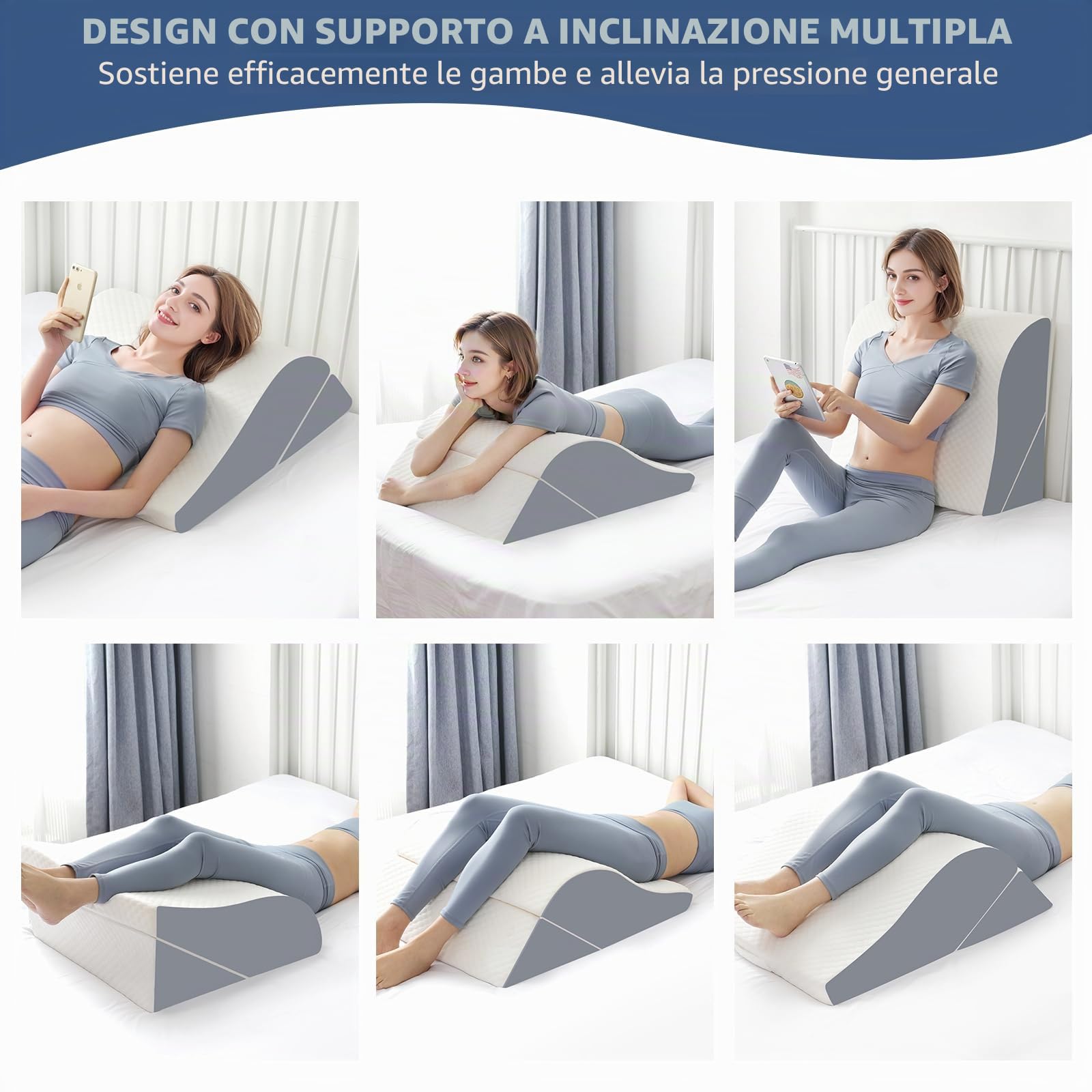 cuscini a cuneo per l'elevazione delle 2PCS per dormire, cuscino a cuneo per le gambe dopo la sostituzione del ginocchio dopo l'intervento chirurgico, cunei per le gambe per l'elevazione per
