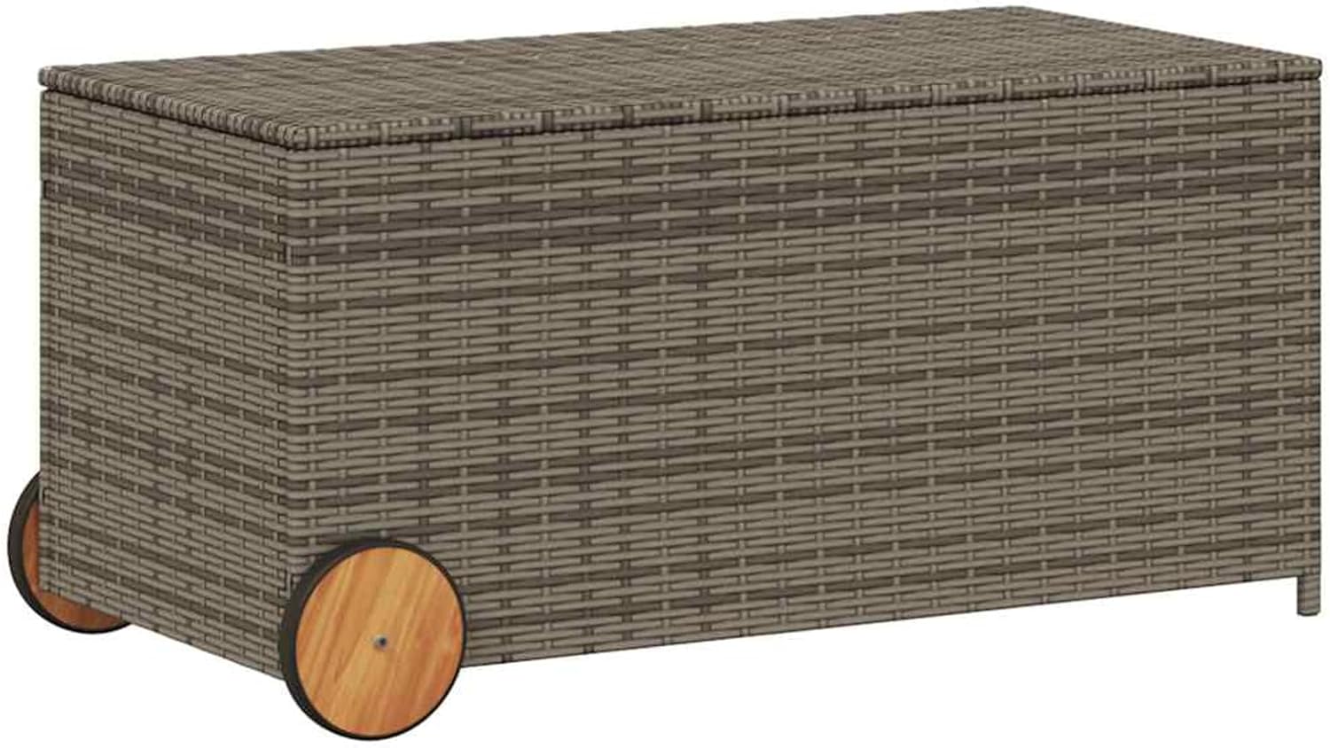 Gecheer 190L Garden Storage Trunk with Wheels and Water-Resistant Bag, PE Rattan, Easy Open/Close, Grey US