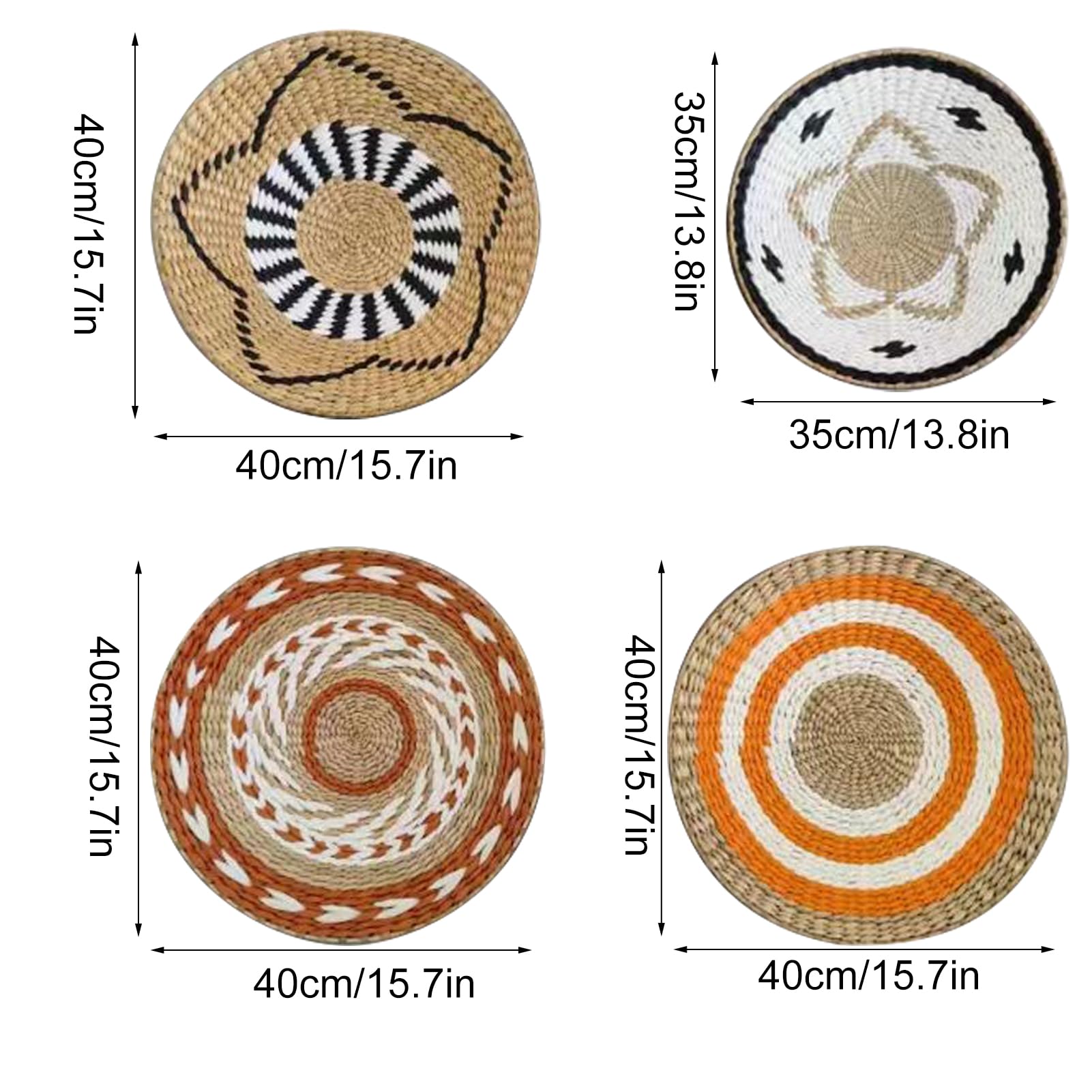 Farfalla da appendere alla parete in rattan fatta a mano / Decorazione