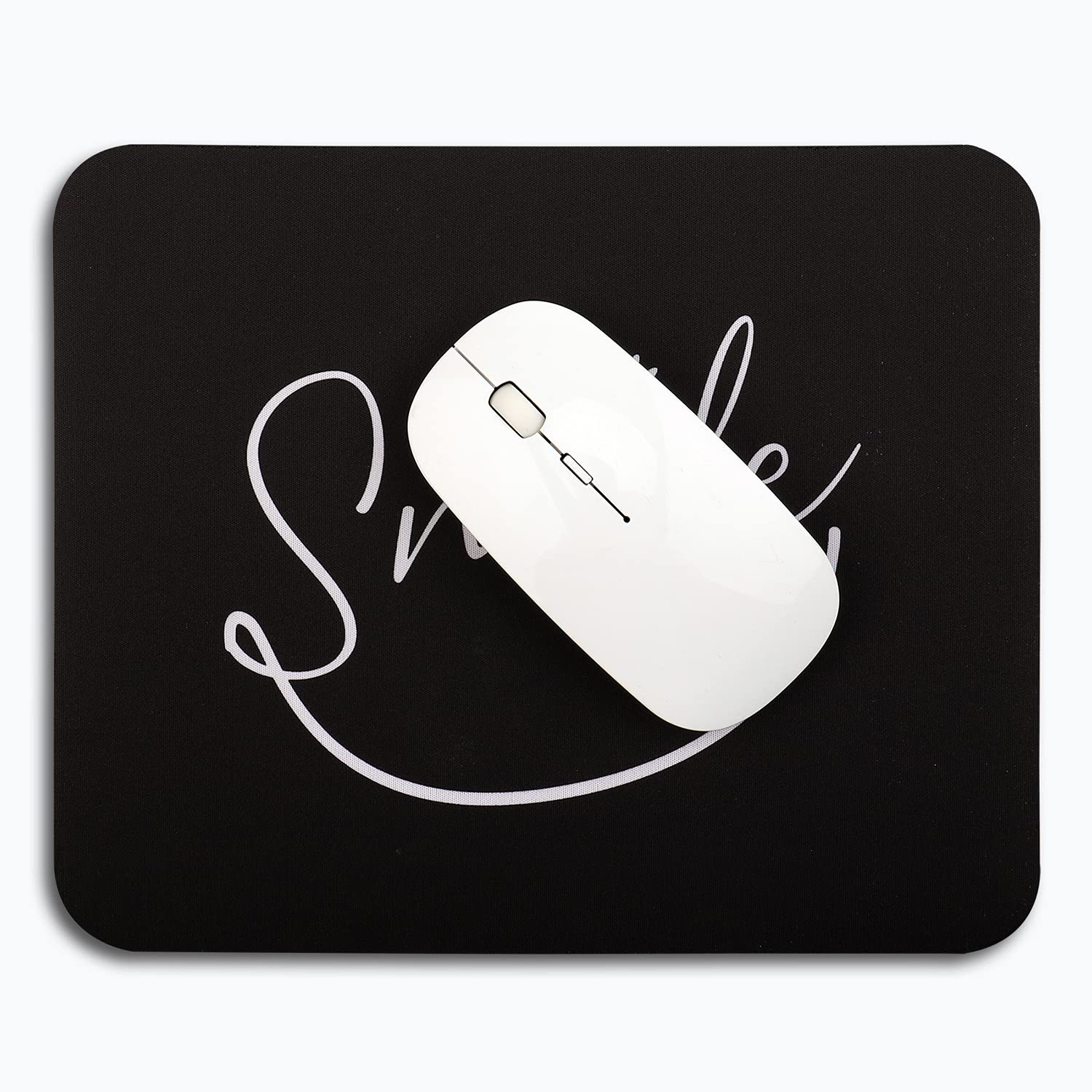 Muismat kleine muismat met motief 24 x 20 x 0,3 cm zwart antislip