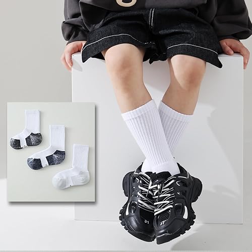 Miniatura 6 de EPEIUS Calcetines acolchados de algodón grueso para niños y niñas, 6 unidades, 4-14 años