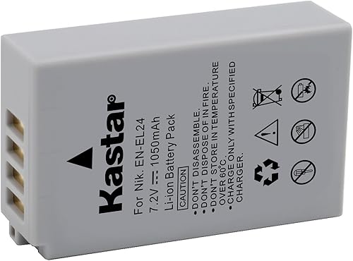 Miniatura 2 de Kastar Totalmente descodificada Batería EN-EL24 (paquete de 2) y kit de cargador para Nikon EN-EL24 ENEL24 Batería recargable de iones de litio