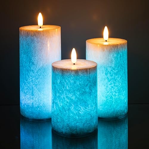 Miniatura 151 de Angelloong Velas parpadeantes de cristal transparente, sin llama, funcionan con control remoto y baterías, velas LED con temporizador, románticas