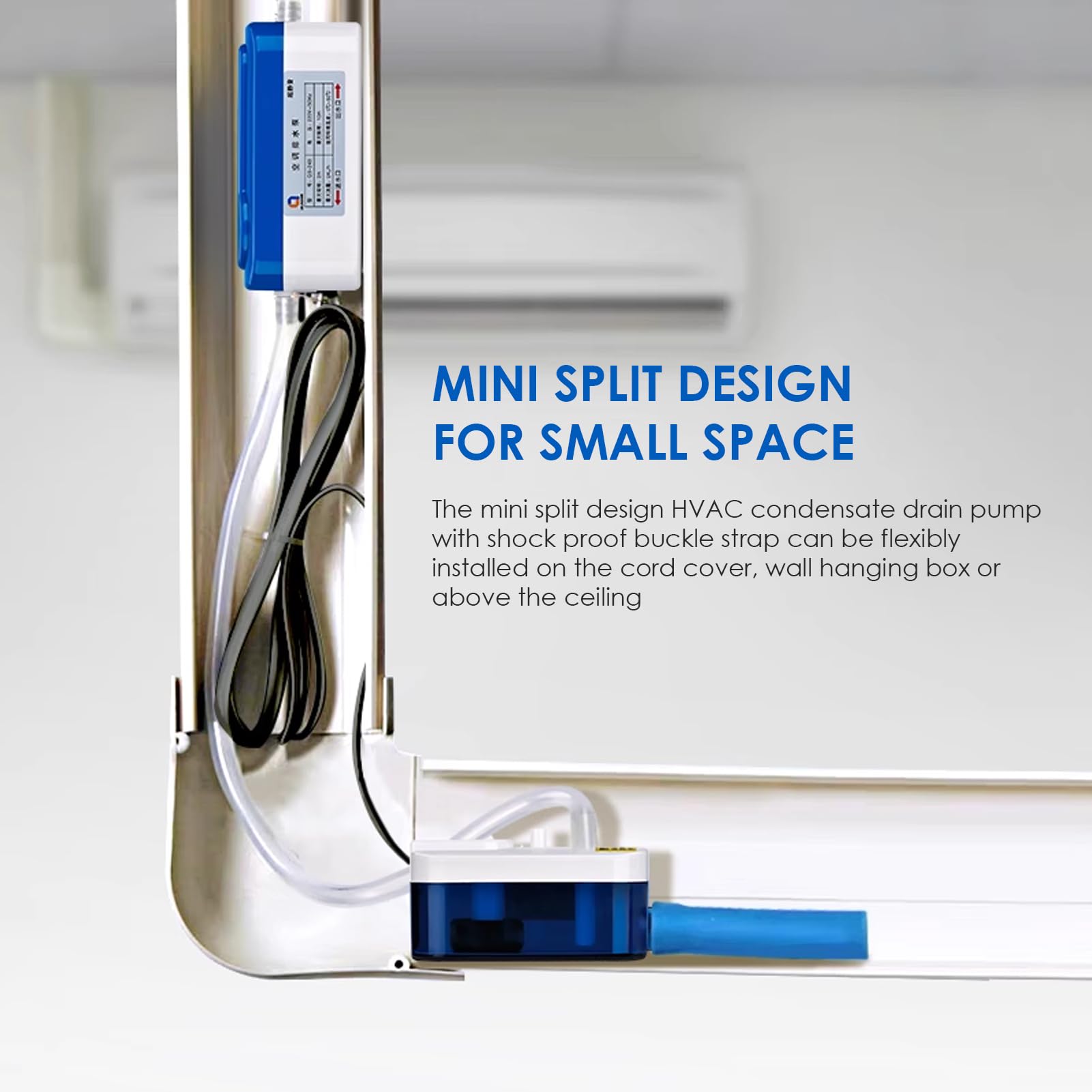 Pompa di Condensa Automatica, AC110 a 240V 24L/H 60ml Pompa Silenziosa per la Rimozione della Condensa HAVC, Design Mini Split, per Condizionatore D'aria, Forno, Deumidificatore