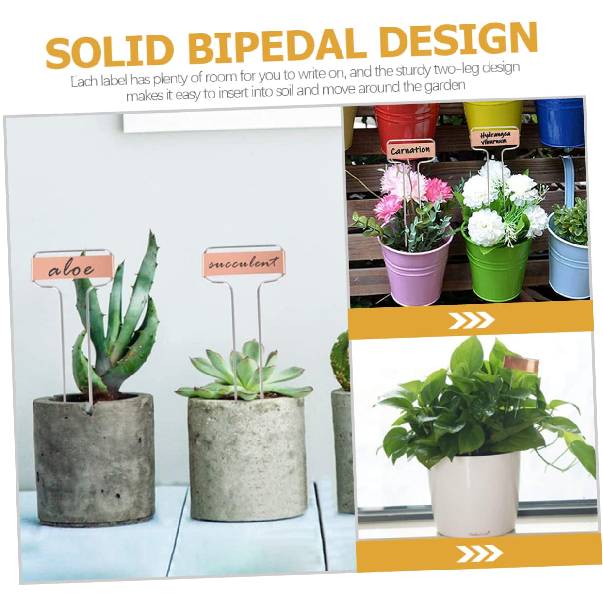 Étiquettes pour Plantes en Cuivre Extérieur Jardin 20 Pièces 60 Cm Fil Acier Marqueurs Solide Usage Pépinière Légume Fleurs Potager