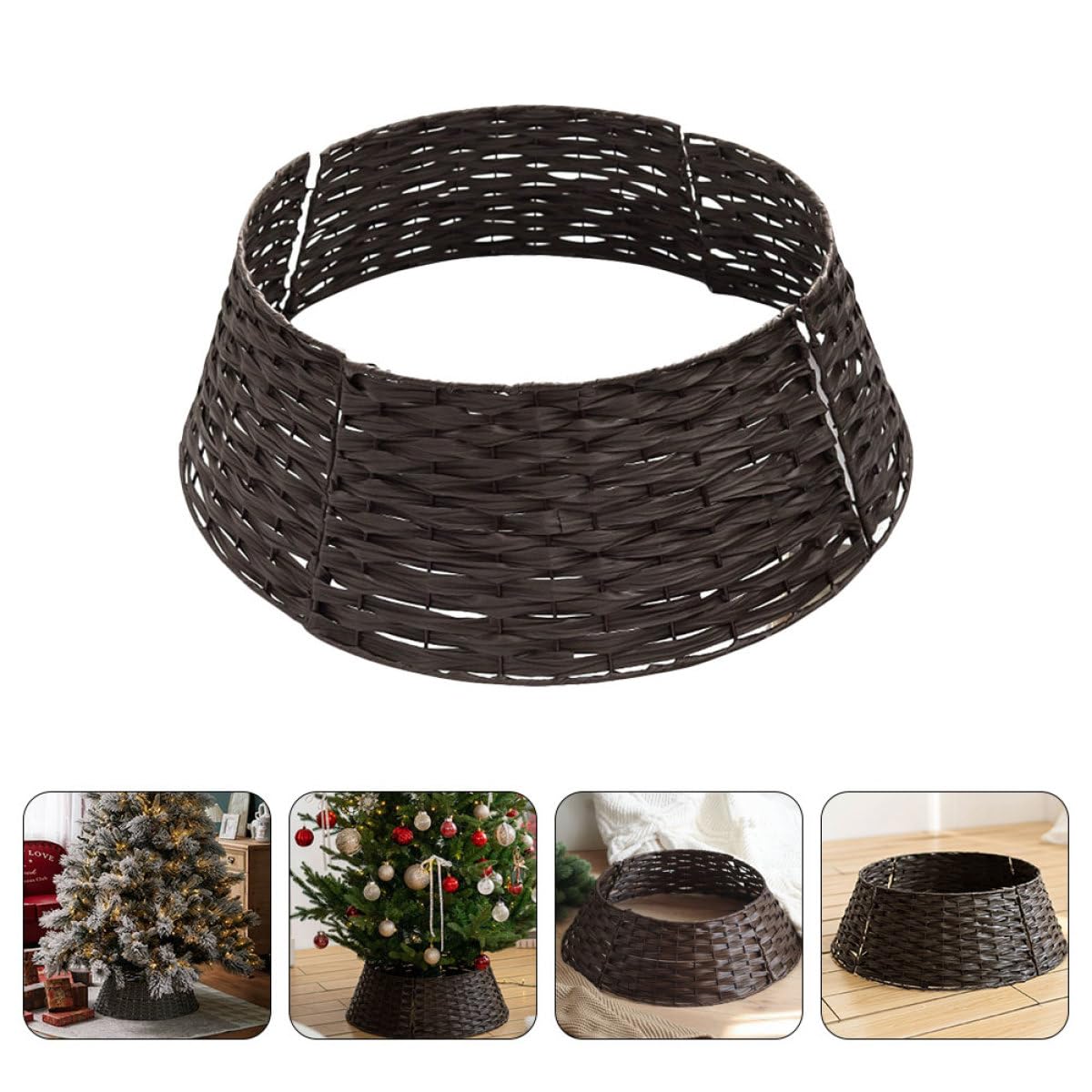 Alipis Gonna Base Resistente Copertura Sotto Albero Riutilizzabile per Interni Ed Esterni Decorazione Natalizia Negozi e Bar Collare Recinto Festivo Marrone Large
